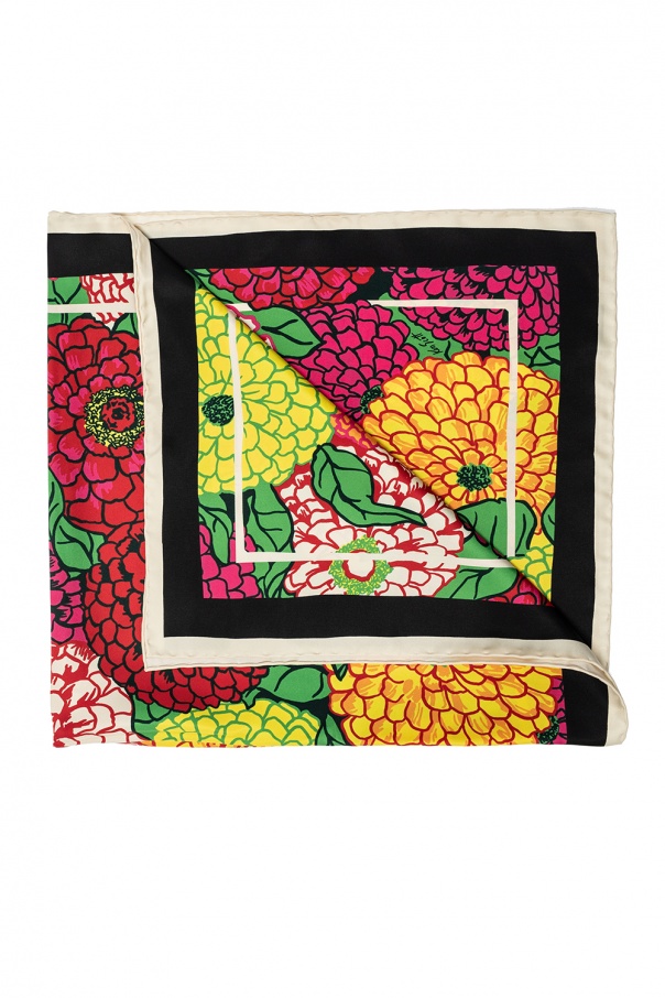 累積売上総額第１位【GUCCI★グッチ】KEN SCOTT PRINT SCARF Ken Scott print silk neck bow in White Purple Silk | GUCCI® SI